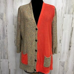 NorthStyle Multicolor and Orange Women's Cardigan Sweater